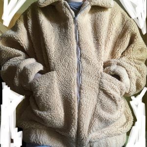 Oversized teddy bear coat